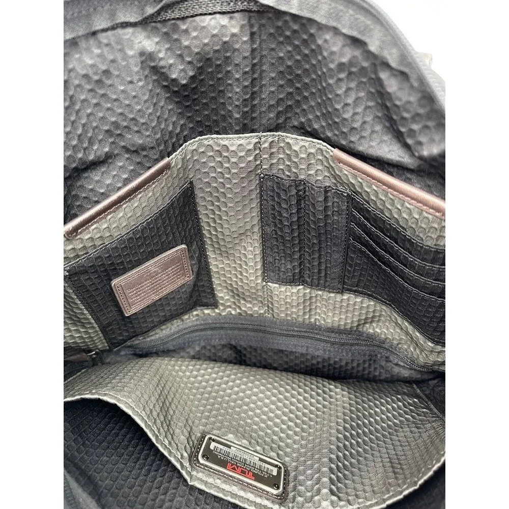 TUMI ALPHA BRAVO Beaufort Ballistic Nylon & Leather Hand Travel Bag 15”x16.5”